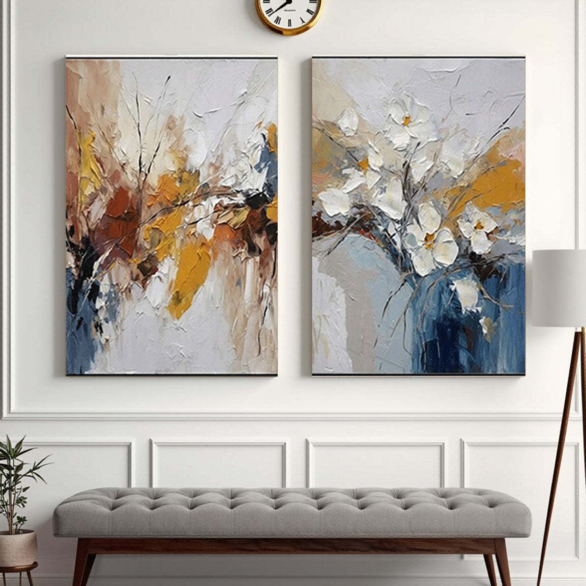 Flower And Tree Painting Set of 2 #FT 040