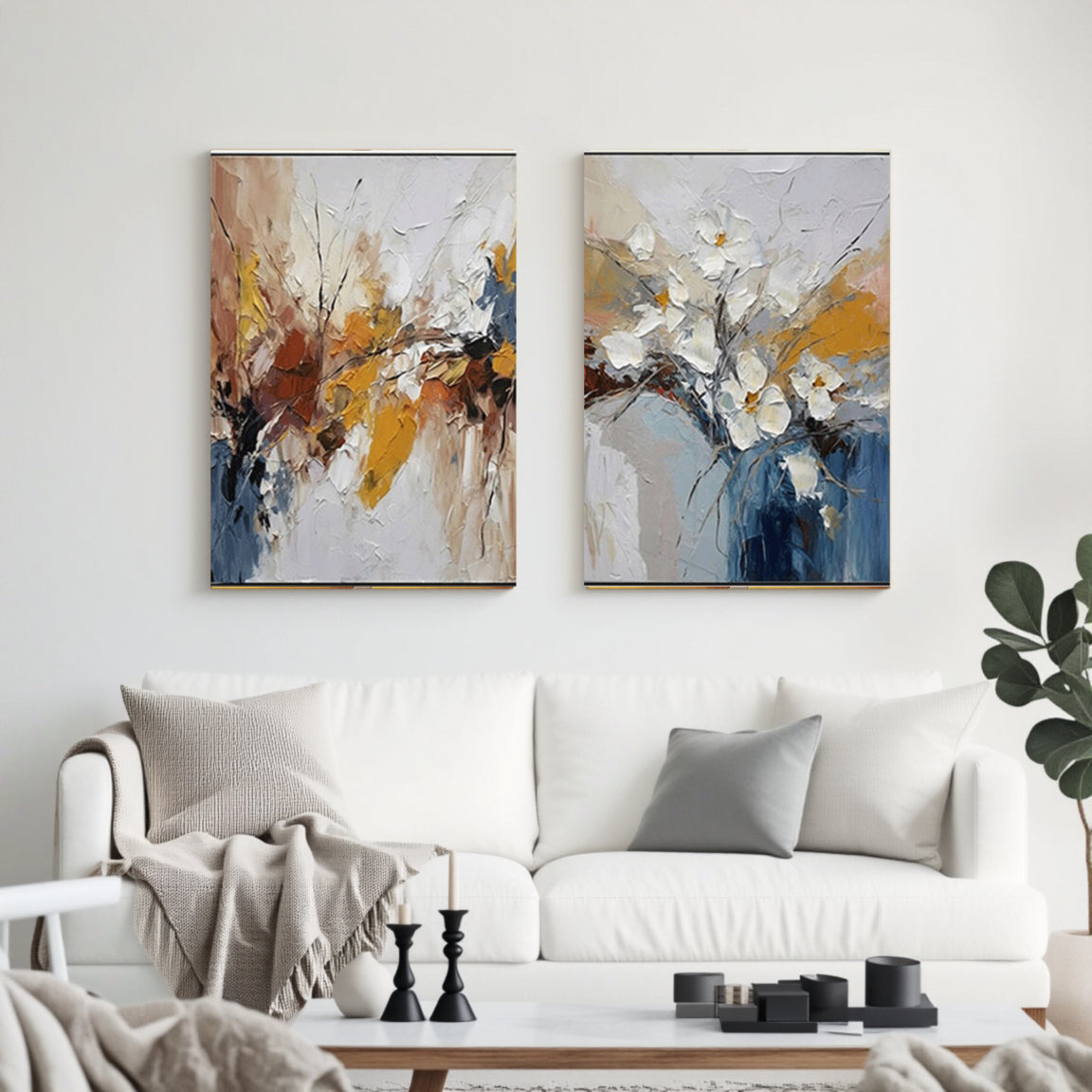 Flower And Tree Painting Set of 2 #FT 040