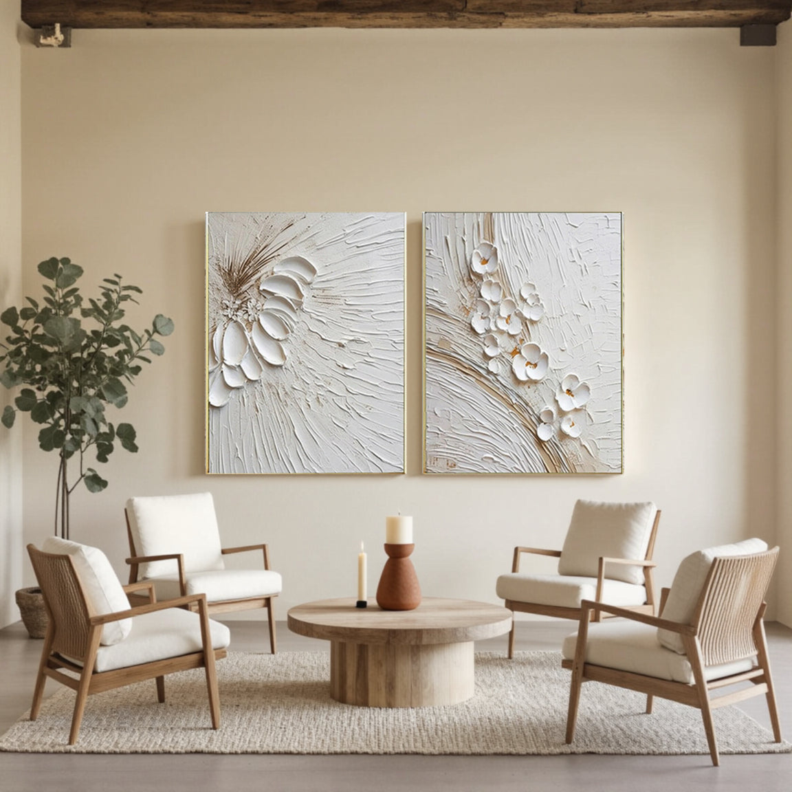 Flower And Tree Painting Set of 2 #FT 038