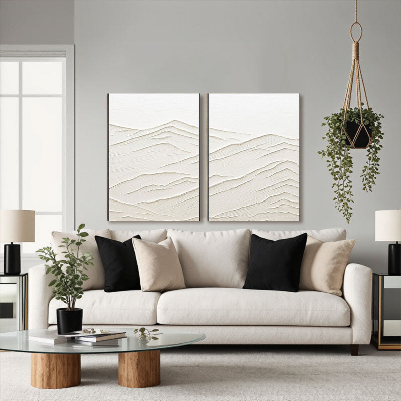 Plaster Art Minimalist Textured Paintings Set of 2 #MM079