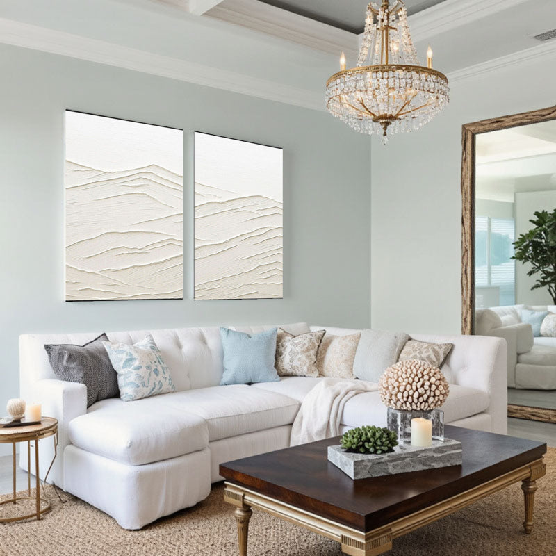 Plaster Art Minimalist Textured Paintings Set of 2 #MM079