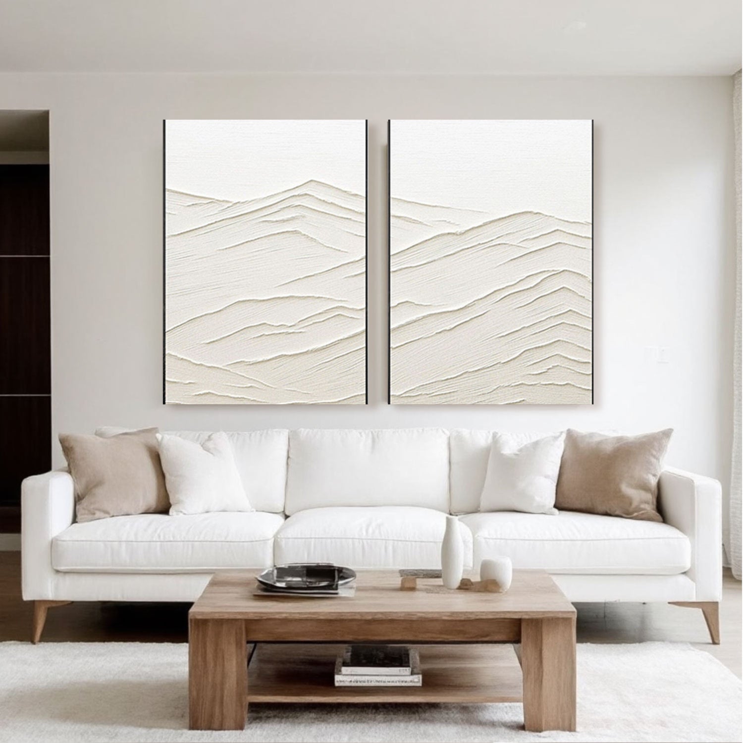 Plaster Art Minimalist Textured Paintings Set of 2 #MM079