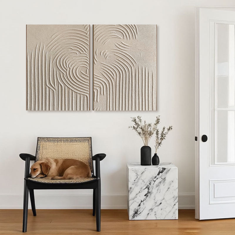 Beige & Brown Abstract Set of 2 #BB066