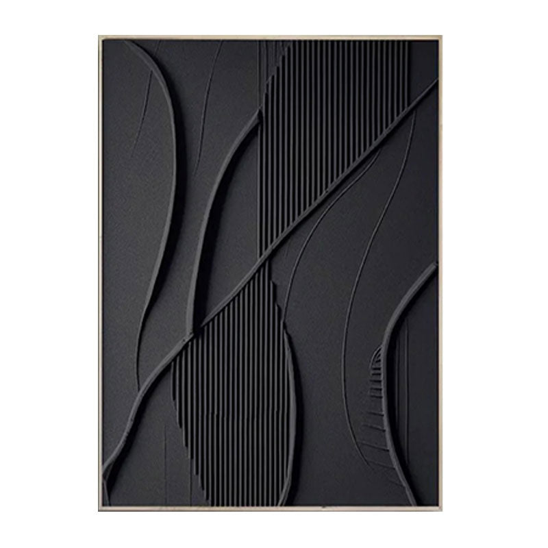 Black Minimalist Textured Painting #MZ138