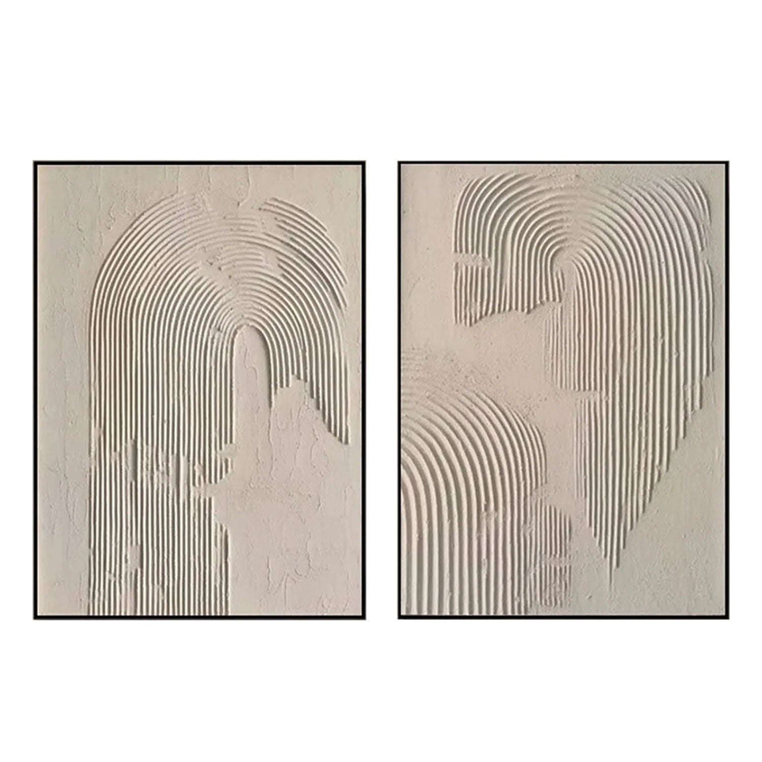 Beige & Brown Abstract Set of 2 #BB069