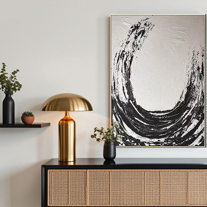 Black White Textured Minimalist Wall Art #MZ047