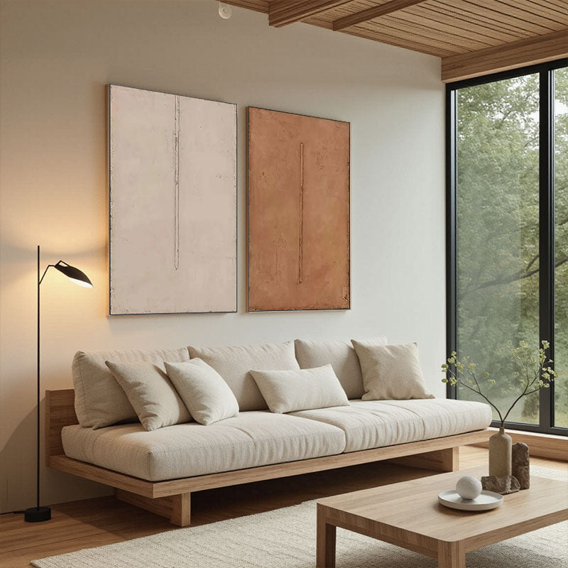 Beige & Brown Abstract Set of 2 #BB161