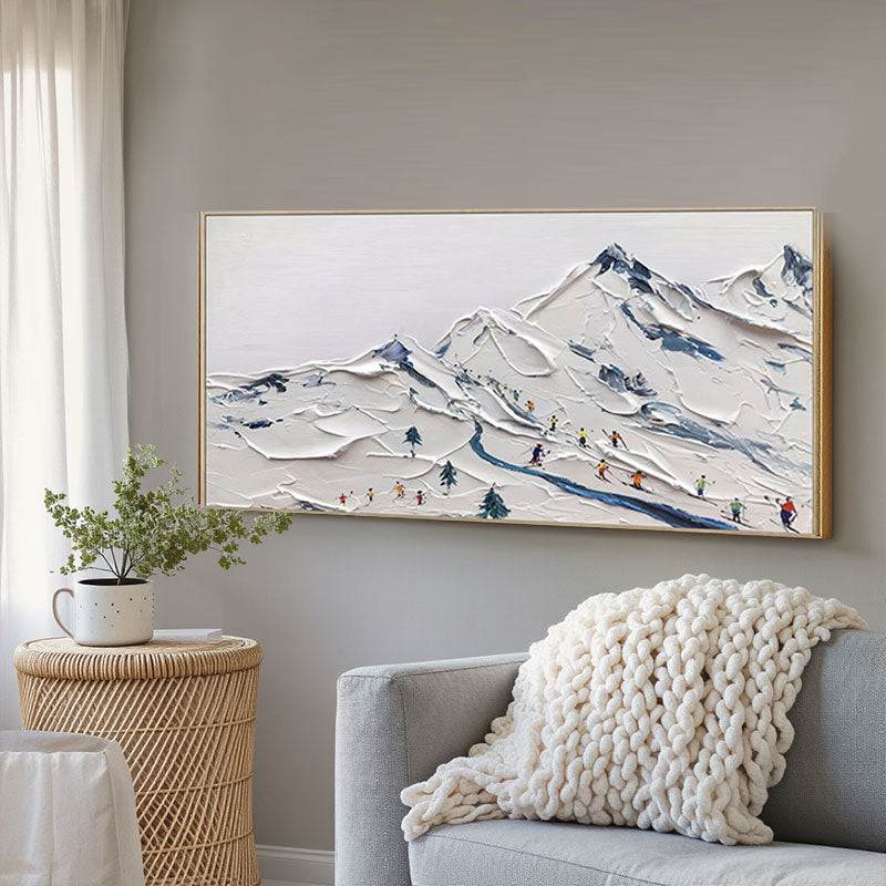 Skiing Sport Art Textured Painting Canvas #MM226