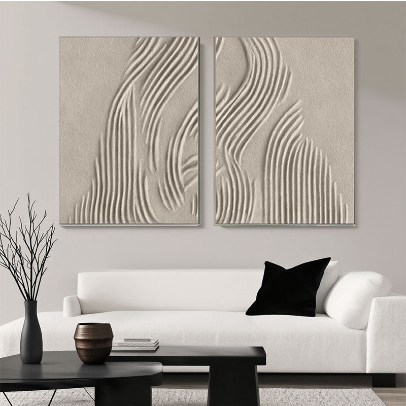 Beige & Brown Abstract Set of 2 #BB146