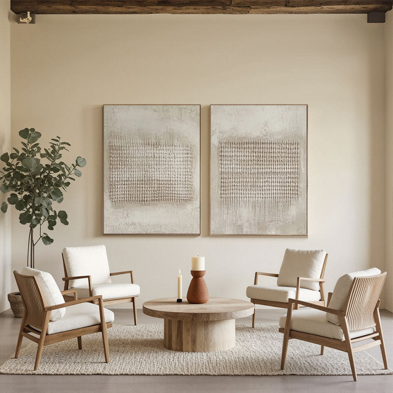 Beige & Brown Abstract Set of 2 #BB155