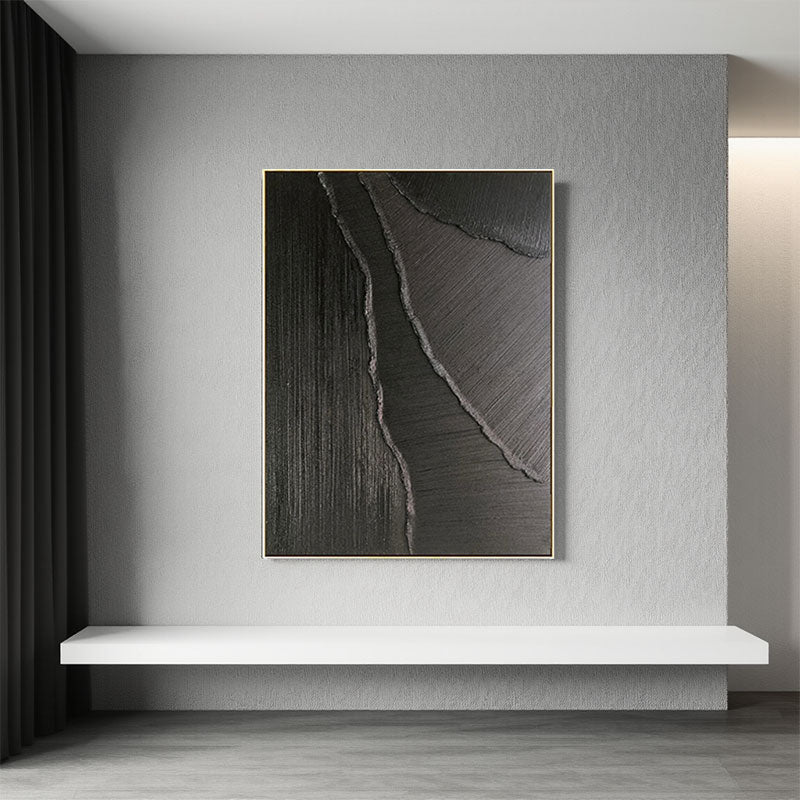 Black Minimalist Textured Painting #MZ142