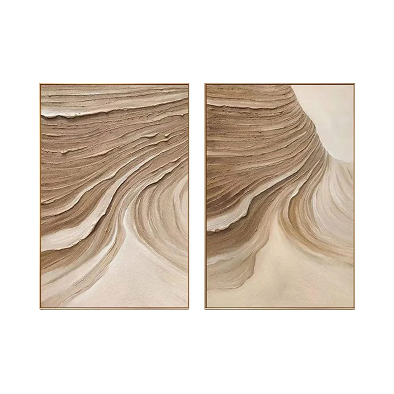 Beige & Brown Abstract Set of 2 #BB135