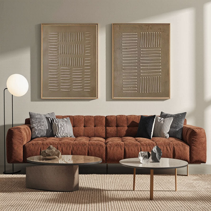 Beige & Brown Abstract Set of 2 #BB153