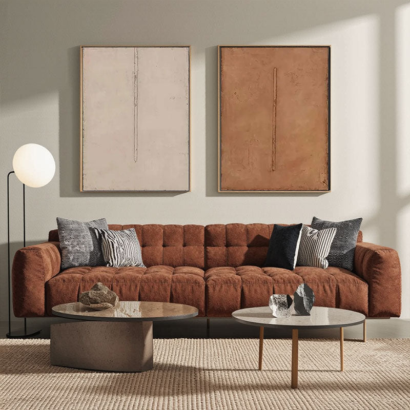 Beige & Brown Abstract Set of 2 #BB161