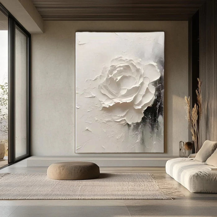 Plaster Painting "Rose de Silence"
