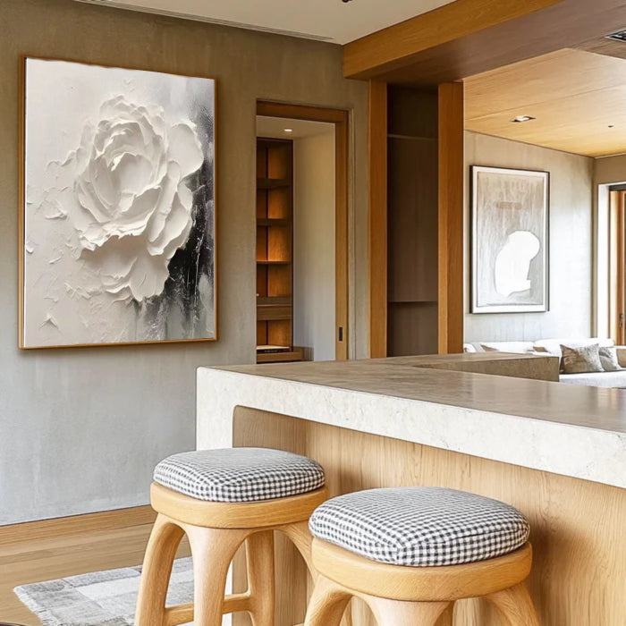 Plaster Painting "Rose de Silence"