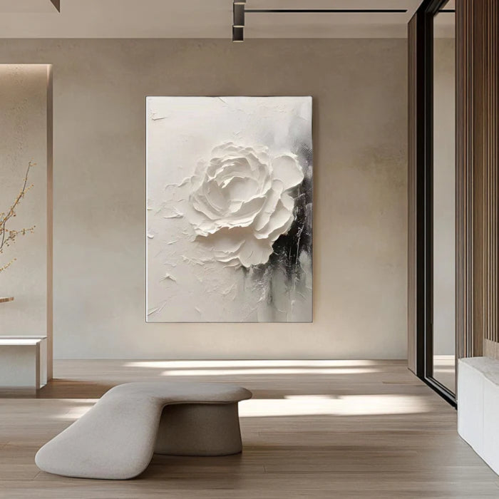 Plaster Painting "Rose de Silence"