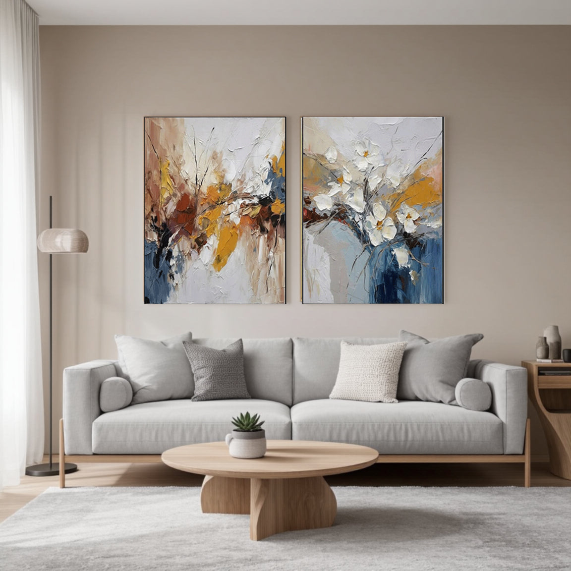 Flower And Tree Painting Set of 2 #FT 040