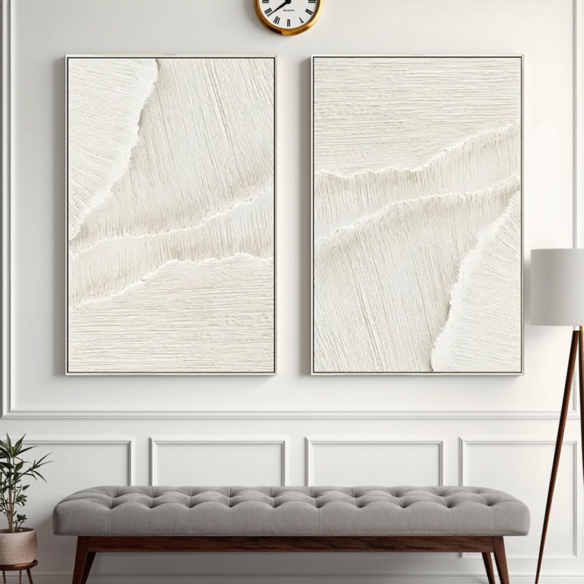 Plaster Art Minimalist Textured Paintings Set of 2 #MM057