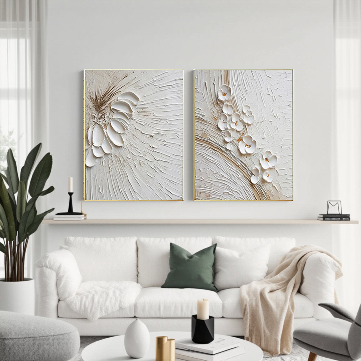 Flower And Tree Painting Set of 2 #FT 038