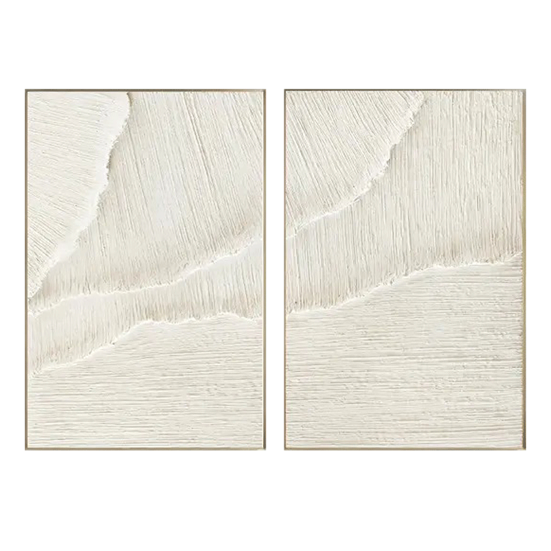 Plaster Art Minimalist Textured Paintings Set of 2 #MM056