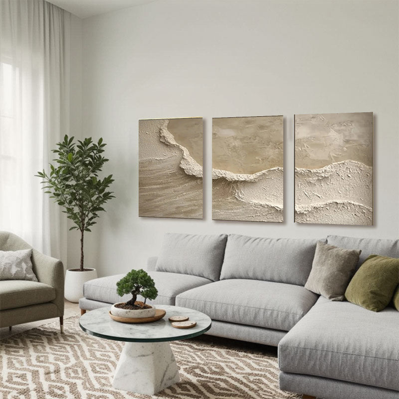 Beige & Brown Abstract Set of 3 #BB099