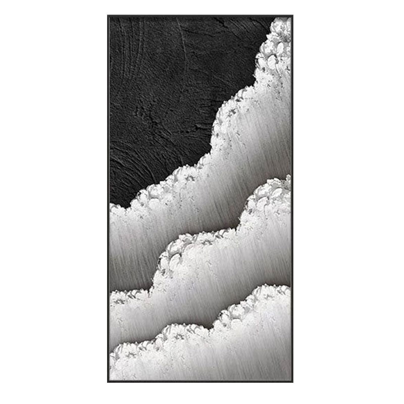 Black White Textured Minimalist Wall Art #MZ046