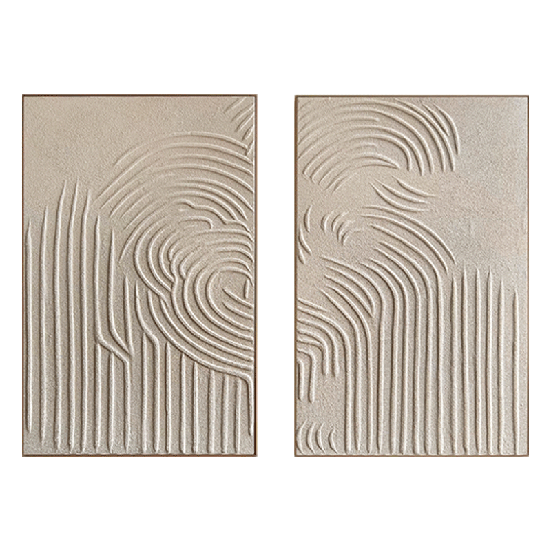 Beige & Brown Abstract Set of 2 #BB066