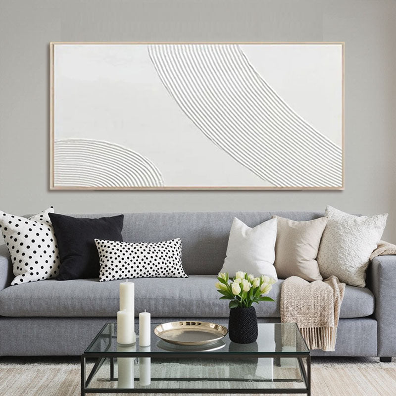 White Minimalist Textured Painting Canvas #MM204