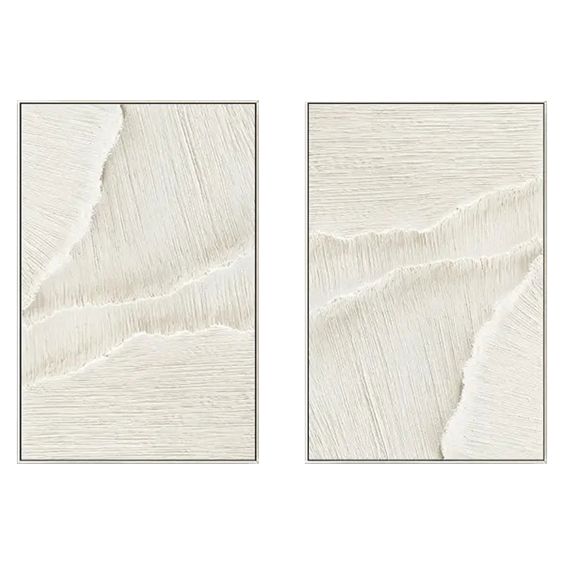 Plaster Art Minimalist Textured Paintings Set of 2 #MM057