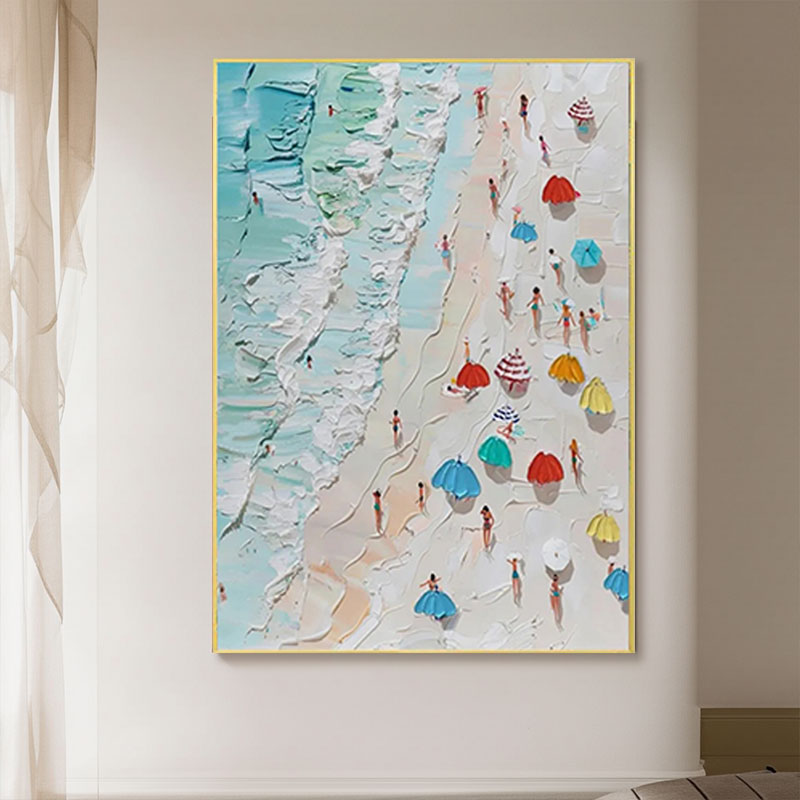 Seascape and Snowy Peak Painting #SP022