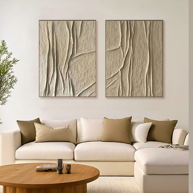 Beige & Brown Abstract Set of 2 #BB134