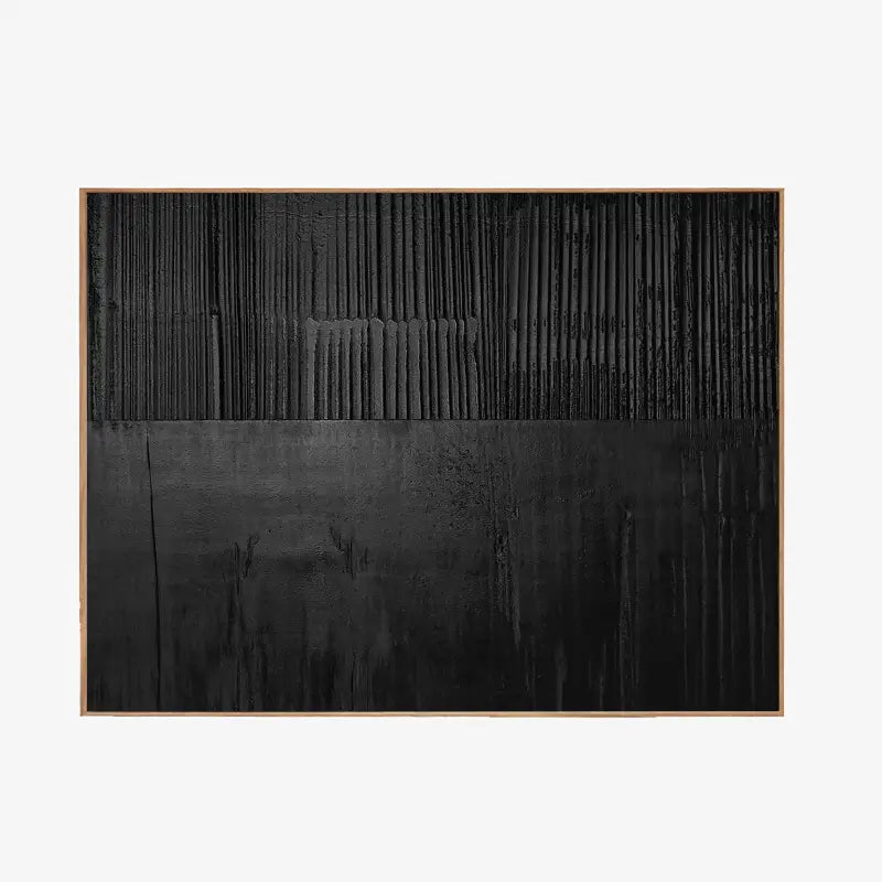Black Minimalist Textured Painting Canvas #MZ016