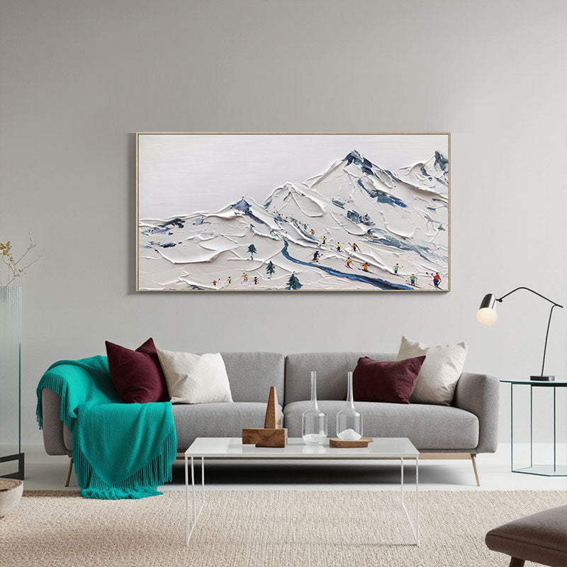 Skiing Sport Art Textured Painting Canvas #MM226
