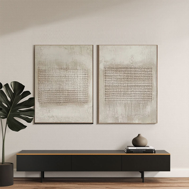 Beige & Brown Abstract Set of 2 #BB155