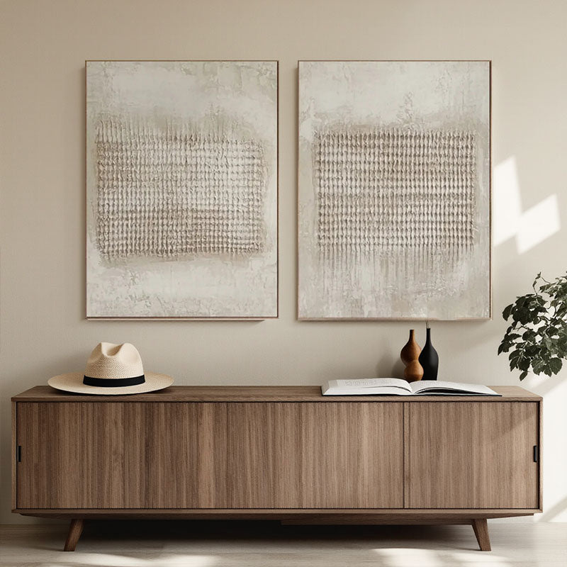 Beige & Brown Abstract Set of 2 #BB155