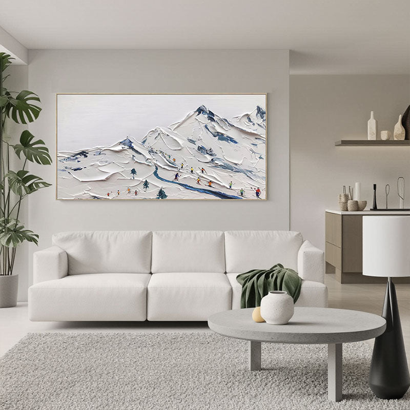 Skiing Sport Art Textured Painting Canvas #MM226