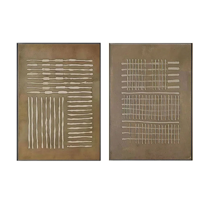 Beige & Brown Abstract Set of 2 #BB154