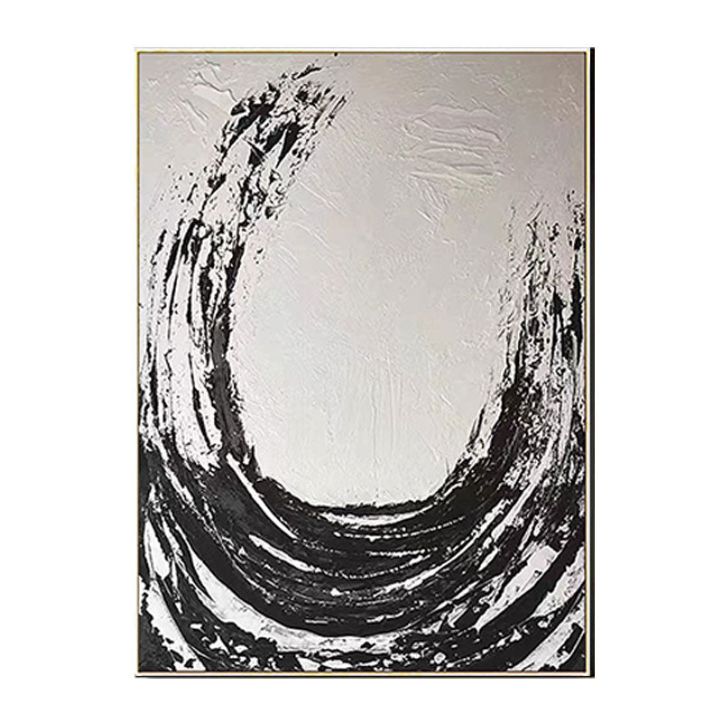 Black White Textured Minimalist Wall Art #MZ047